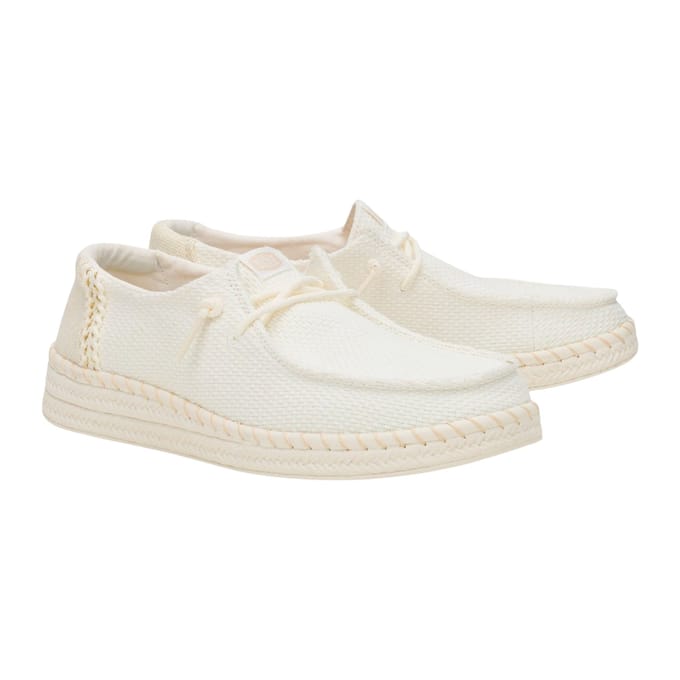HEYDUDE Wendy Woven Instappers wit Textiel - Maat 37