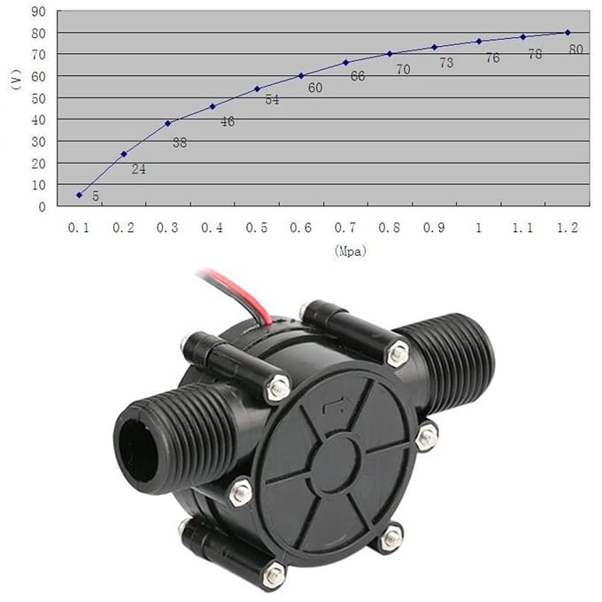 Waterstroompomp Hydro-elektrische Micro Hydro Tap Waterstroom Hydraulische High Power DIY Generator 12 V black