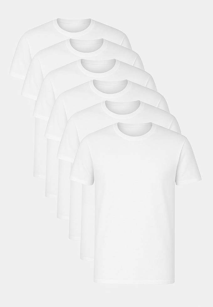T-Shirts 6-Pack – Comfortabel & Ademend - Wit - M