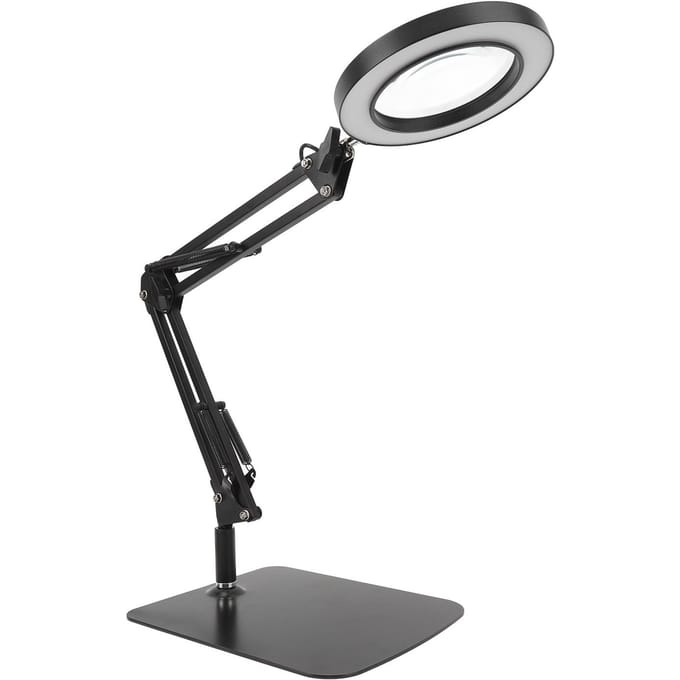 5X Verlichte Vergrootglas Lamp 2-in-1 Vergroot Swingarm Bureau Lamp met Klemstandaard 360 Graden