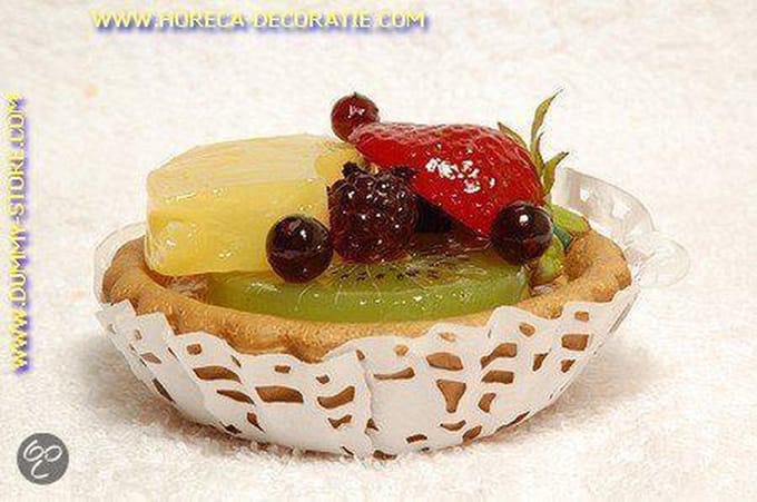 Taartje Kiwi, Ananas, Aardbei - Ø 80 mm, h: 5,0 cm - taartdu