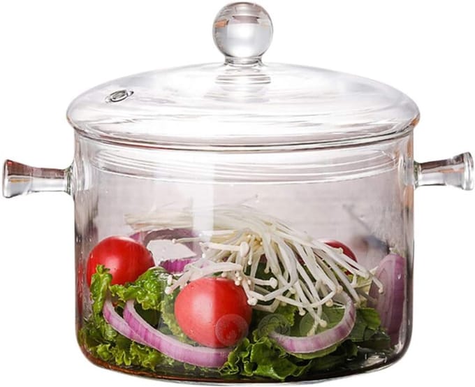 Glazen Kookpan - Hit de bestendig - 1350 ml - Transparant - Glas