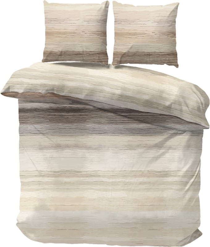 iSleep Dekbedovertrek Marco - Eenpersoons - 140x200/220 cm - Natural