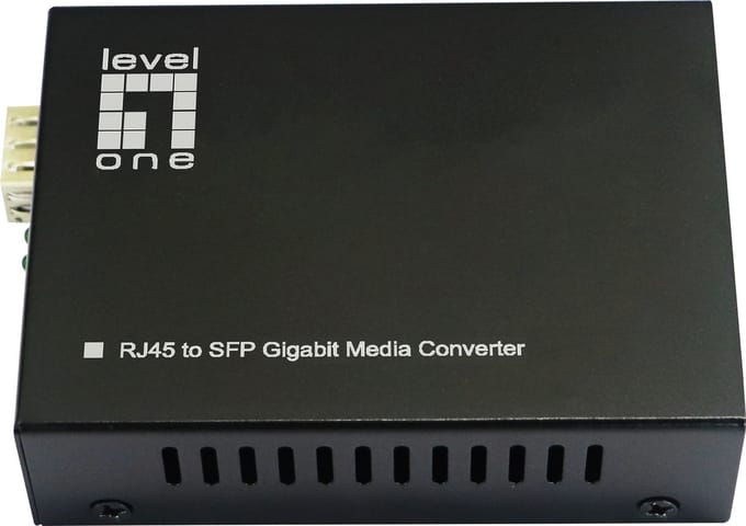 LevelOne GVT-2015 netwerk media converter 1000 Mbit/s Multimode, Single-mode Zwart
