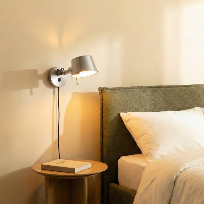 Lucande - wandlamp - 1licht - metaal - H: 14 cm - E27 - nikkel satijn