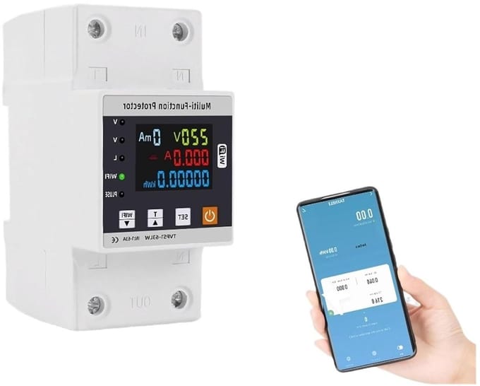 Slimme Schakelaar - Energiemeter - Stroombeheer - Lekbescherming - 63A - Zwart