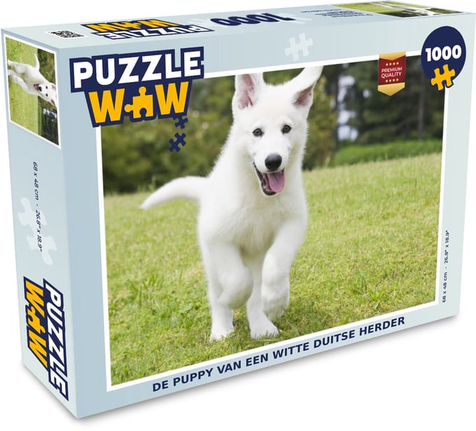 Puzzel De puppy van een witte Duitse herder - Legpuzzel - Puzzel 1000 stukjes volwassenen