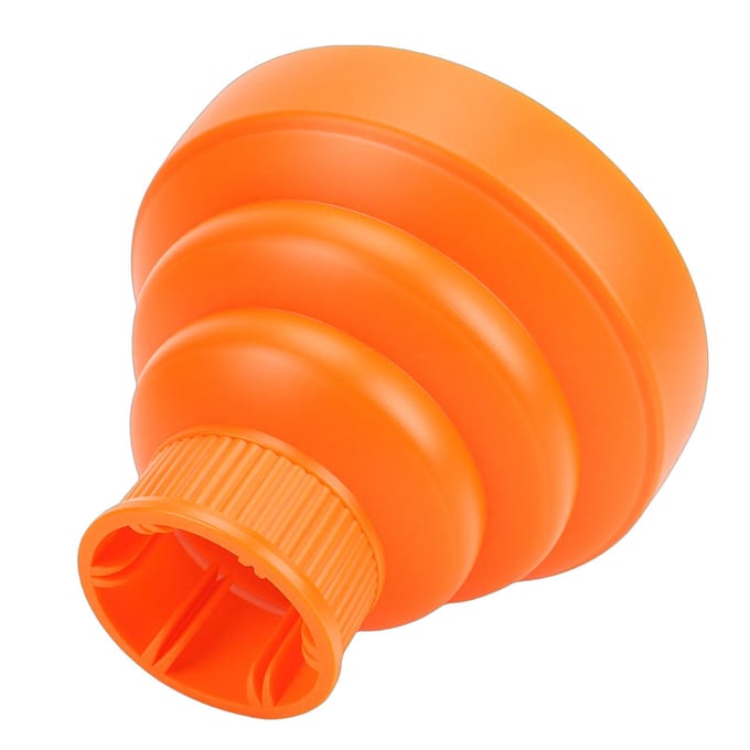 Accessoire diffuseur sèche-cheveux en silicone pliable pour cheveux bouclés Orange