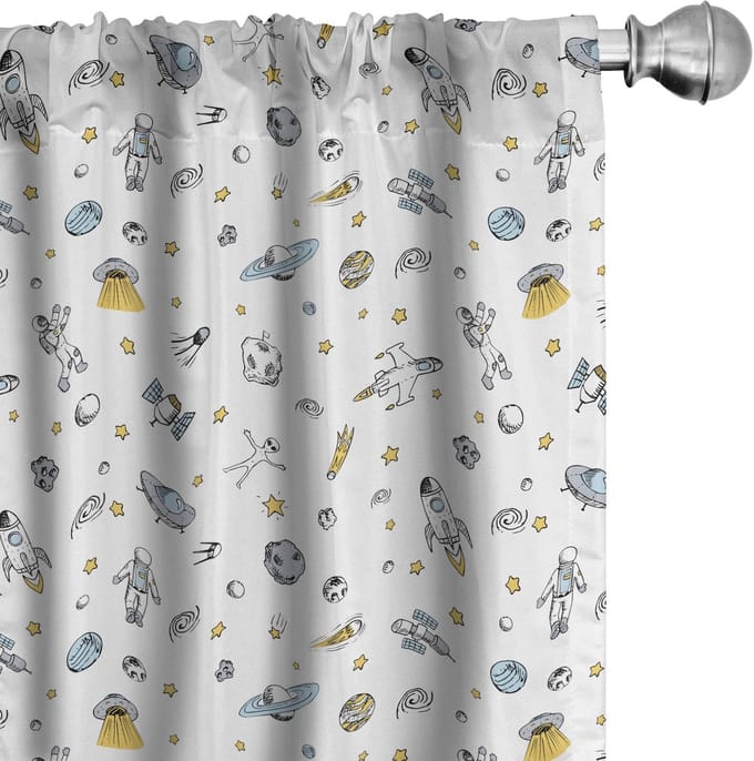ABAKUHAUS Cosmos Doodle – 2x75x175 cm – microvezel, halverduisterend