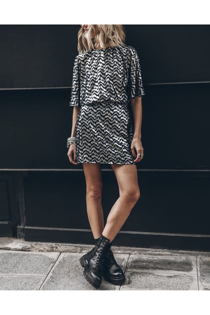 Mikuta The Short Metallic Dress Größe: M | Minikleider Outlet | Damen