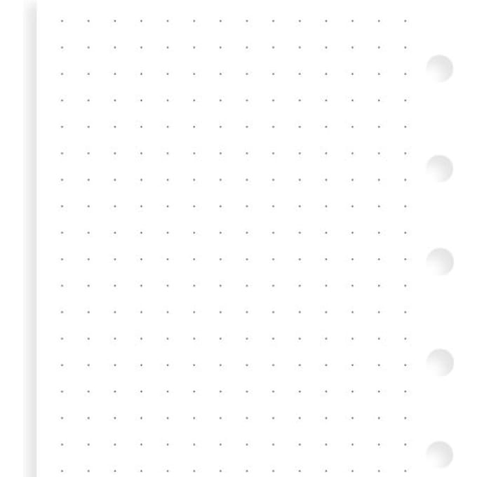 Filofax interieur, formaat pocket, uitvoering dotted wit notitiepapier à 30 vel