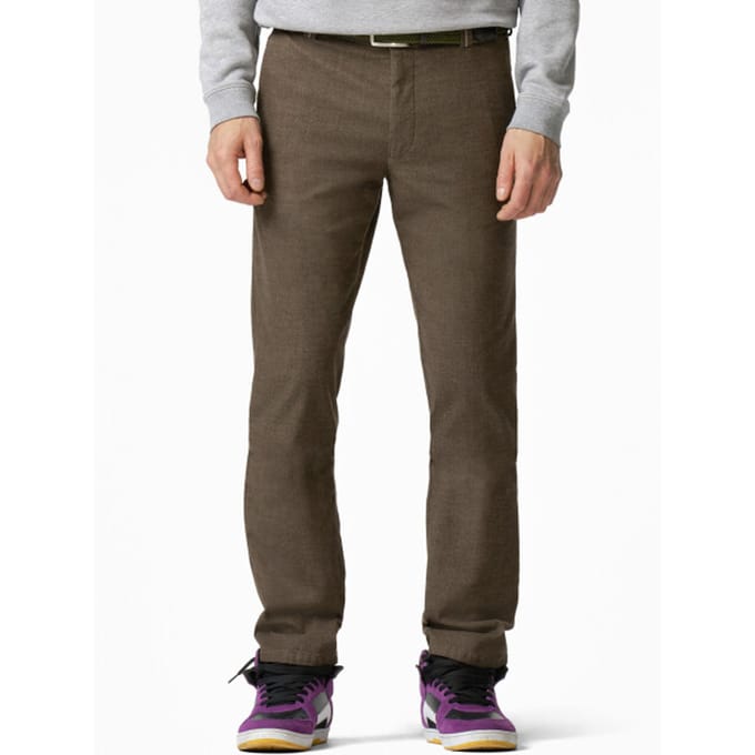 Meyer Broek Bonn Active Jersey Look Flat-Front Chino Coffee / male