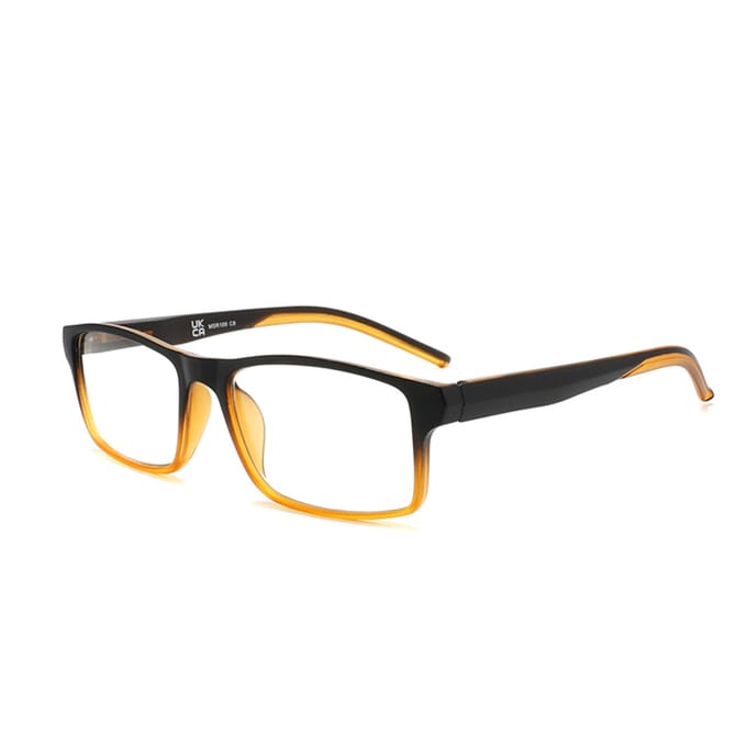 MODFANS Stijlvolle Gradient Rechthoekige Heren Blauwe Blackout Leesbril UV Bescherming Comfort Veer Scharnier Bril 1.5 black