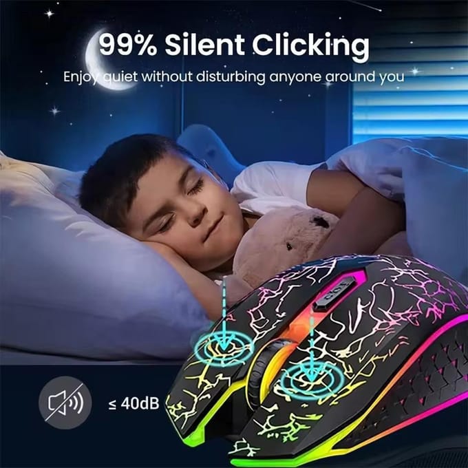 2.4G draadloze Bluetooth-muis Gamingmuis Stille muis Oplaadbare muis RGB 1600 DPI Muizen voor computer Laptop Tablet PC Macbook