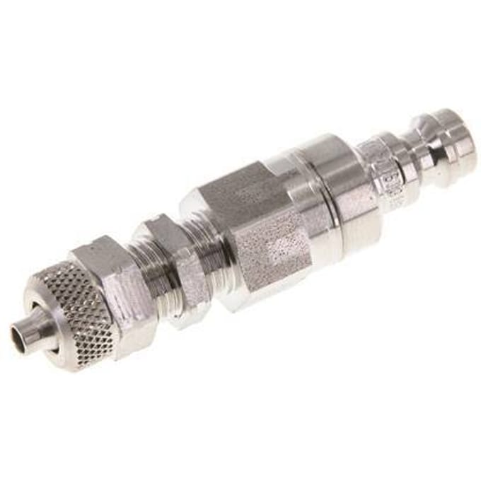 RVS 306L DN 5 Luchtkoppeling Insteeknippel 4x6 mm Push-On Schotkoppeling Double Shut-Off - CLP5-NB-SSL-SV-P-4