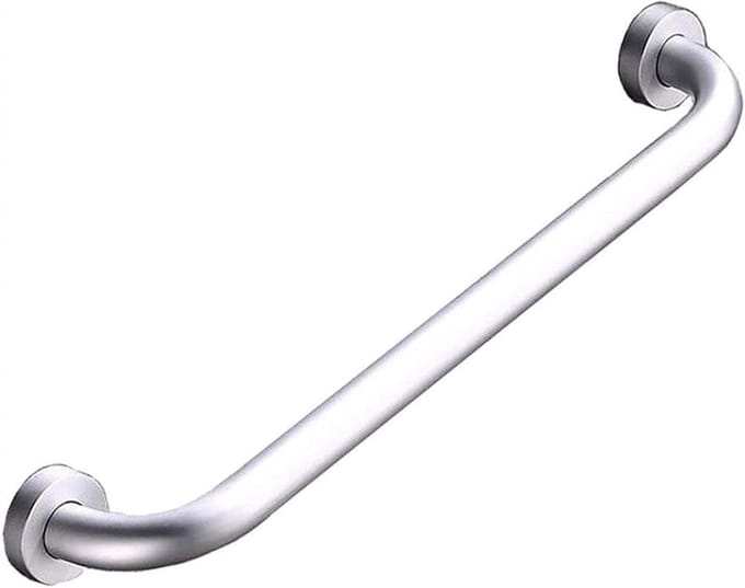 Veiligheidsgreep Badkamer - Handgreep Douche - Extra Stabiliteit - Gebogen Strip Design - 50 cm - Zilver