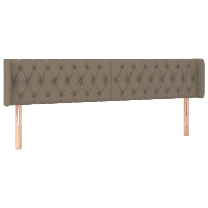 vidaXL - Hoofdbord - LED - 203x16x78/88 - cm - stof - taupe
