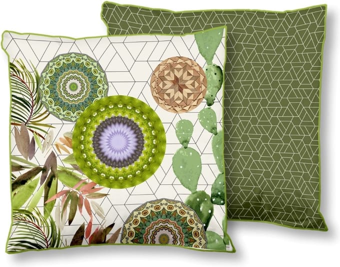 HIP Bodhini - Sierkussen - Polyester - 48x48 cm - Groen