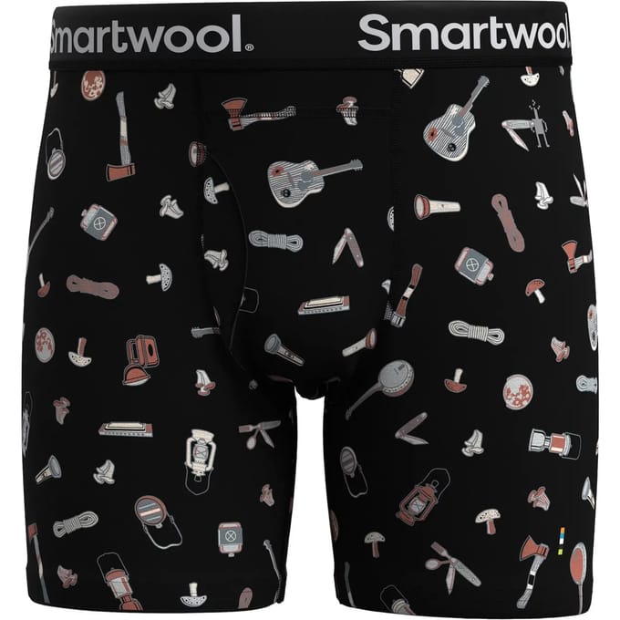 Smartwool Merino Print Brief Boxers Zwart L Man