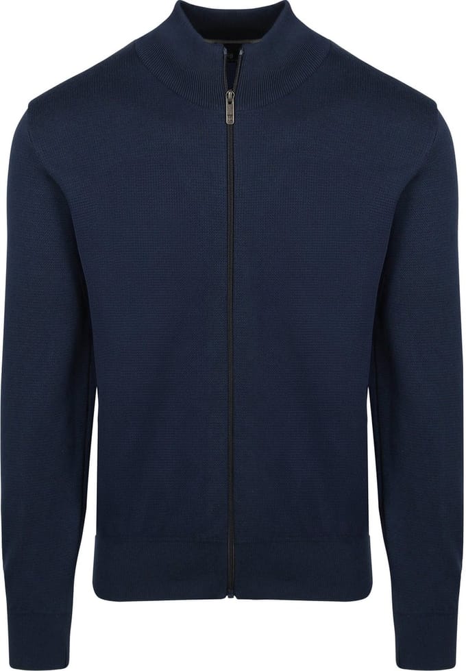 State Of Art Half Zip Trui Structure Navy - Maat L - Heren - Pullovers