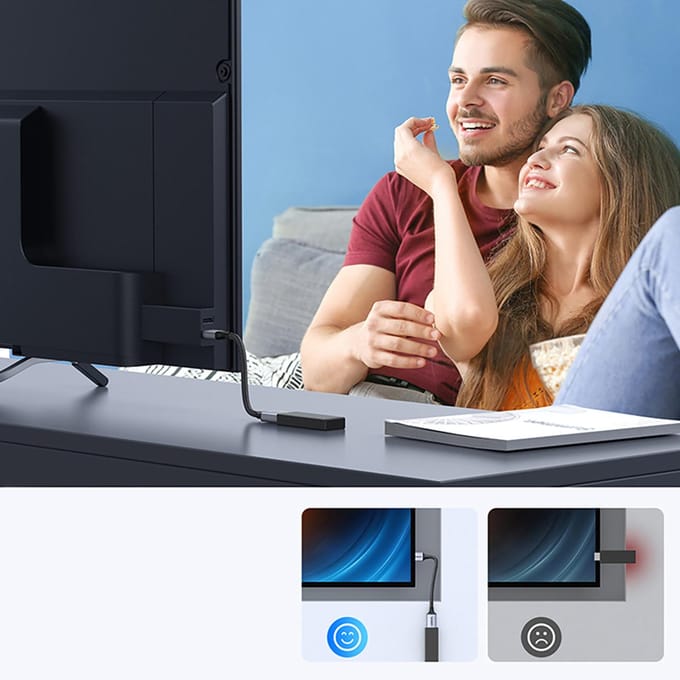 Ugreen HD165 - HDMI-Verlengkabel - 8K 60Hz - 15cm - Grijs