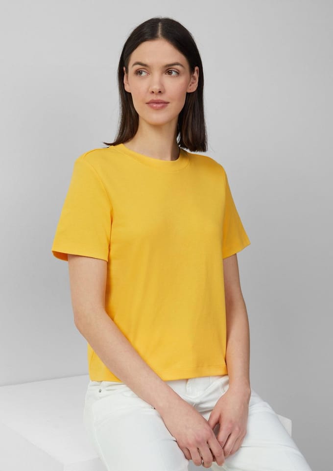 s.Oliver - female - T-shirt van interlock-jersey met ronde hals