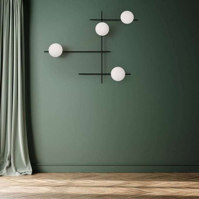 Sforzin Wandlamp Mikado, matglas, 4-lamps