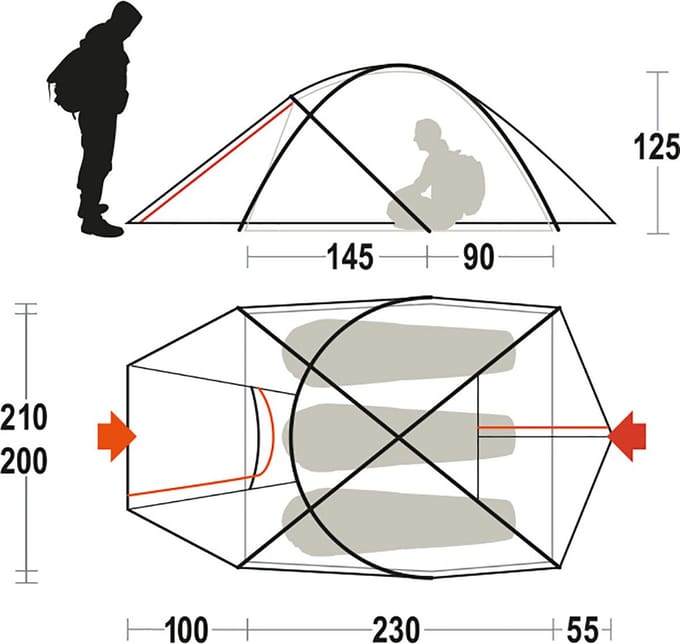 Ferrino Plilier 3 - Tent Oranje Unieke maat