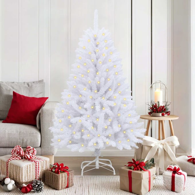 vidaXL - Kunstkerstboom - 150 - LED's - PVC - en - Staal - Wit