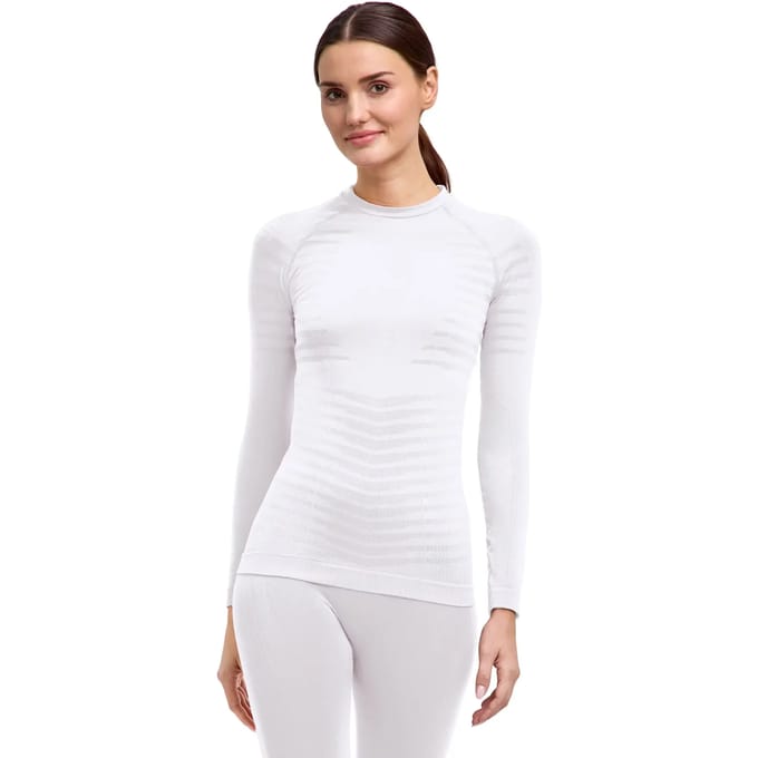 FALKE Maximum Warm Round Neck sneldrogend functioneel materiaal functioneel shirt met lange mouwen dames wit - maat L