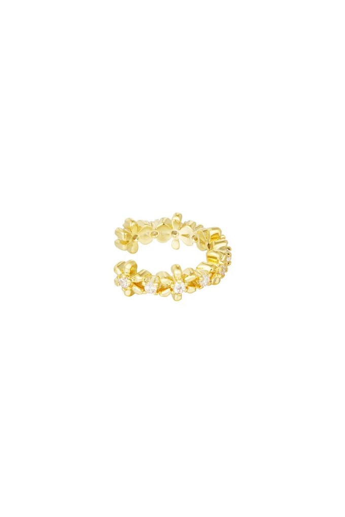 Bijoutheek Earcuff Bloemen Stenen Goud