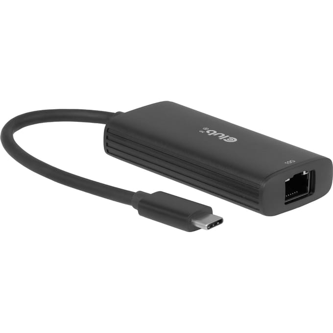Club 3D naar RJ45 10Gbps Ethernet USB4 Thunderbolt 4 Thunderbolt 5 Windows 11 macOS Sequoia Nederlands merk USB-C Adapter, 10GBASE-T compatibel, / / zwart