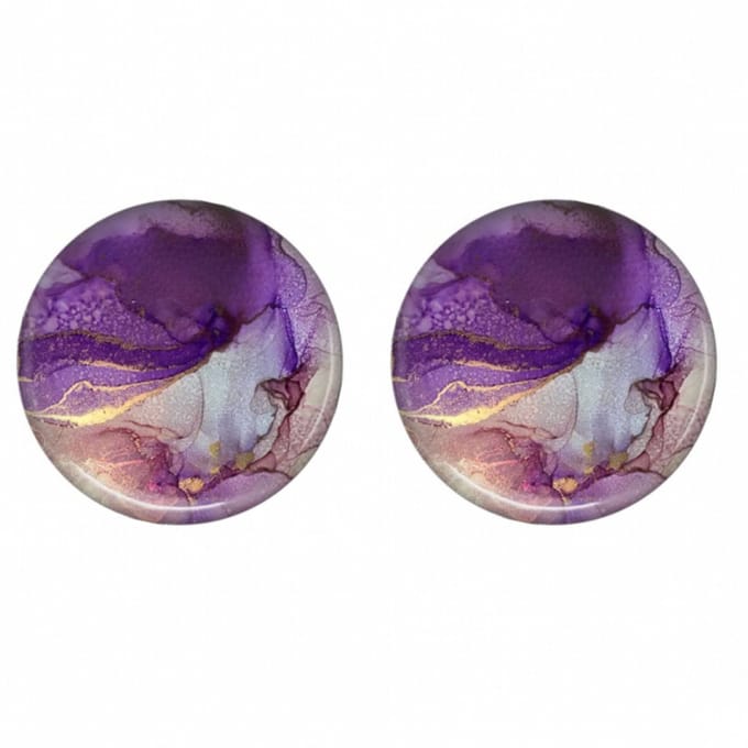 Clip oorbellen Amara paars 2 cm