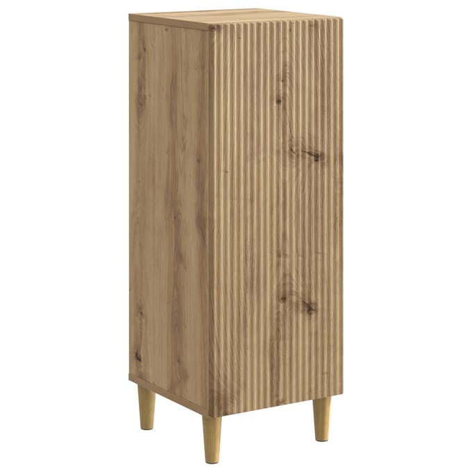 vidaXL - Dressoir - Artisanaal - eiken - 33 - x - 34,5 - x - 90 - cm - Bewerkt - hout