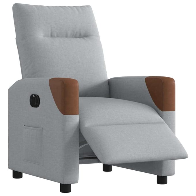 vidaXL - Fauteuil - elektrisch - verstelbaar - stof - lichtgrijs