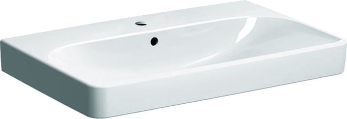 Geberit Smyle wastafel - 75cm - 1 kraangat - met overloop - wit