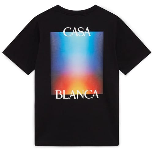 T-shirt Korte Mouw Casablanca GRADIENT STACKED LOGO TSHIRT BLACK
