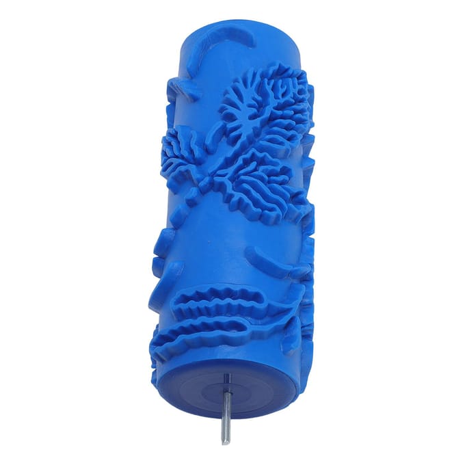 5 Inch Verfroller Embossing Textuur Rubber Roller voor Huis Meubel Schilderen Behang Muur blue