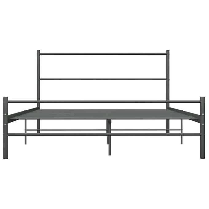 vidaXL - Bedframe - metaal - grijs - 160x200 - cm