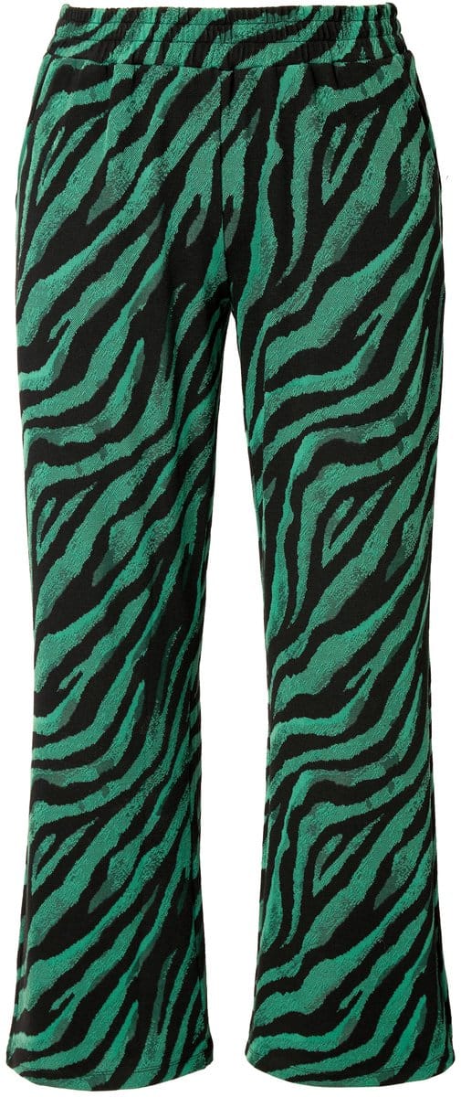 MIAMODA - Dames - Broek gekleurd zebramotief elastische tailleband. - Groen - Maat 48