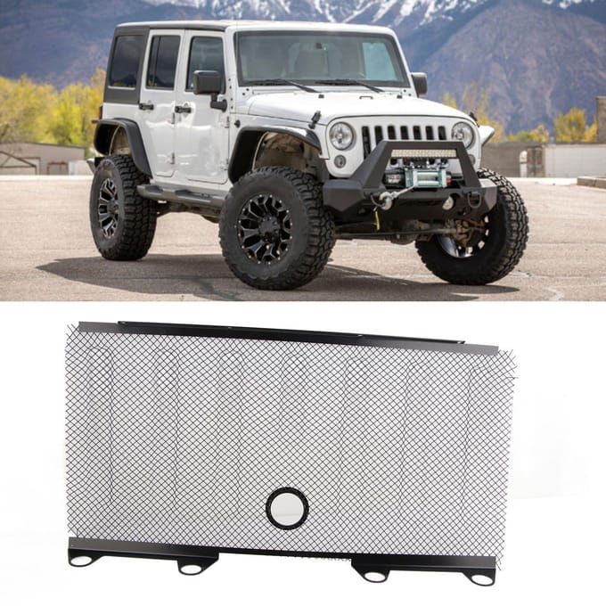 Voorinzet Grille Mesh Beschermer Geschikt voor Wrangler JK & Unlimited 2 en 4 Deurs 2016+ white