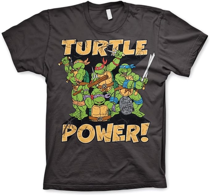 Teenage Mutant Ninja Turtles Heren Tshirt -S- Turtle Power! Grijs