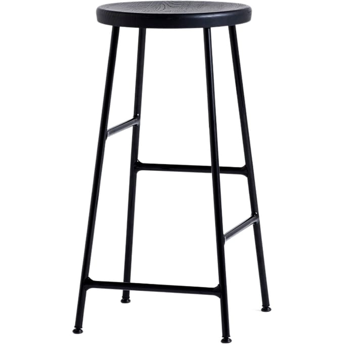 HAY - Cornet barkruk - hoog - soft black - Eiken zwart - bruin