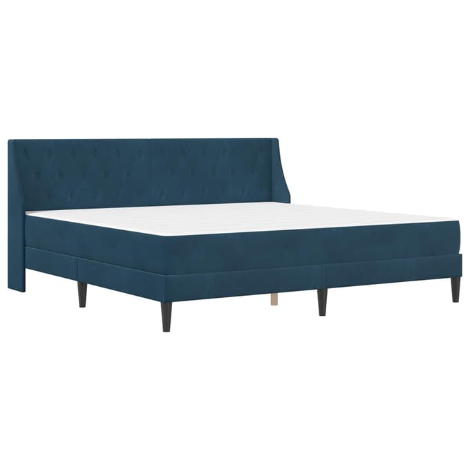 vidaXL - Bedframe - met - matras - Blauw - 200 - x - 200 - cm - fluweel
