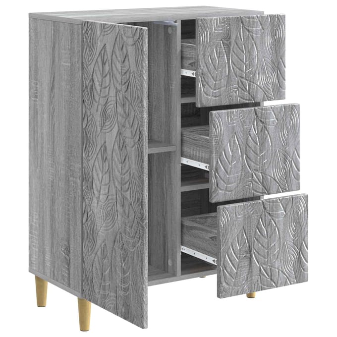 vidaXL - Dressoir - Grijs - Sonoma - 66 - x - 34,5 - x - 90 - cm - Bewerkt - hout