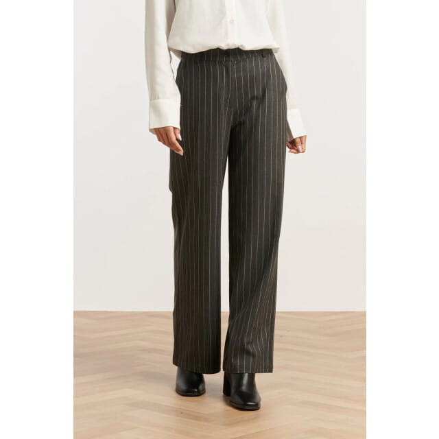 Smashed Lemon Grijs en wit pinstriped broek |