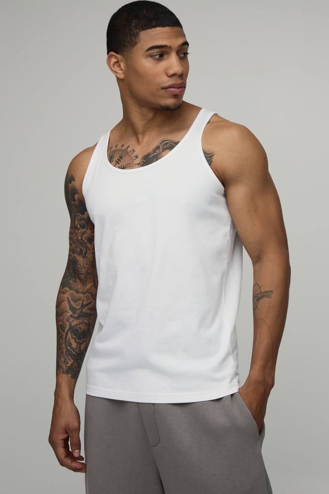 Essential Regular Fit Vest | White | Size Small
