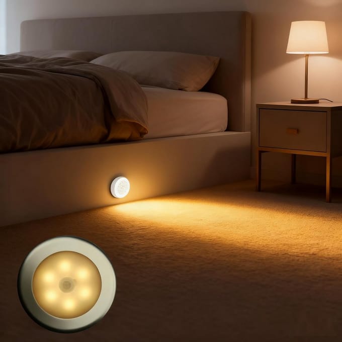 Draadloze LED Wandlamp met Bewegingssensor - Batterijgevoed - Ideaal voor Kast, Gang en Buiten