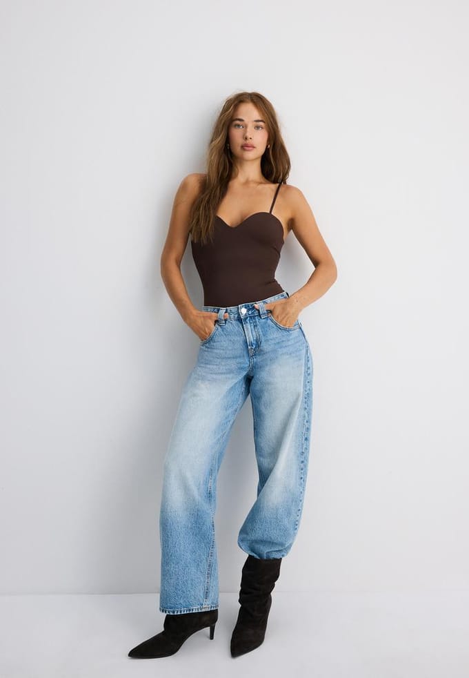 Stradivarius Body met cups  Bruin XS