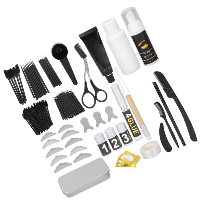 3 in 1 Waterdichte Wenkbrauw Tint Perm Wimperlift Tint Kit Semi-permanente Krullende Wimper Set black
